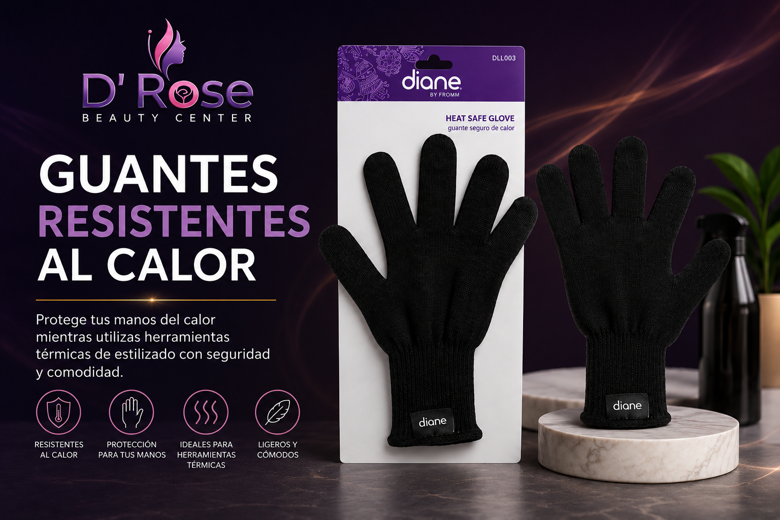 Guantes Resistentes al Calor – La Rose Beauty – D' Rose Beauty Center