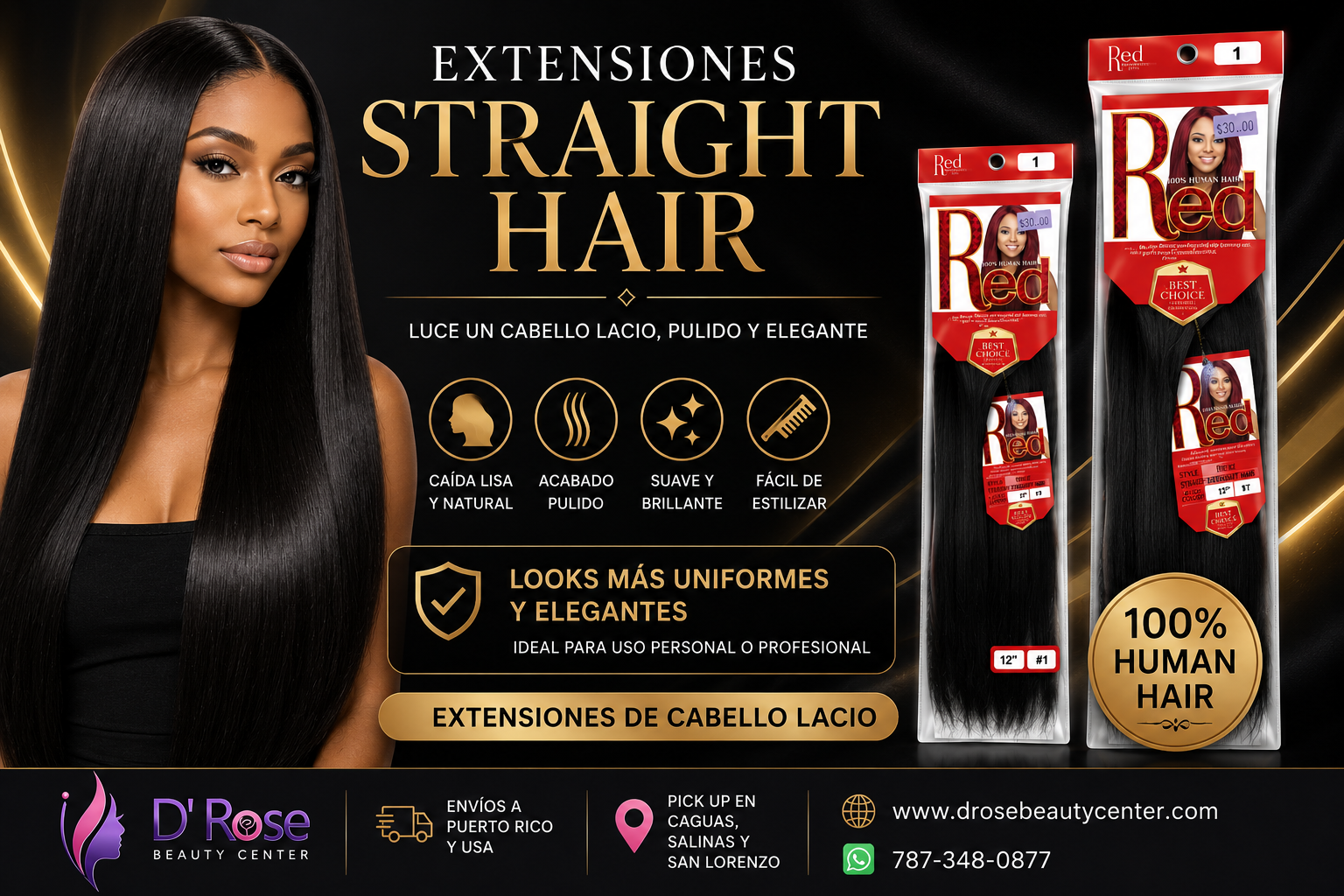 Extensiones Straight Hair | Cabello Lacio, Pulido y Elegante – D' Rose ...