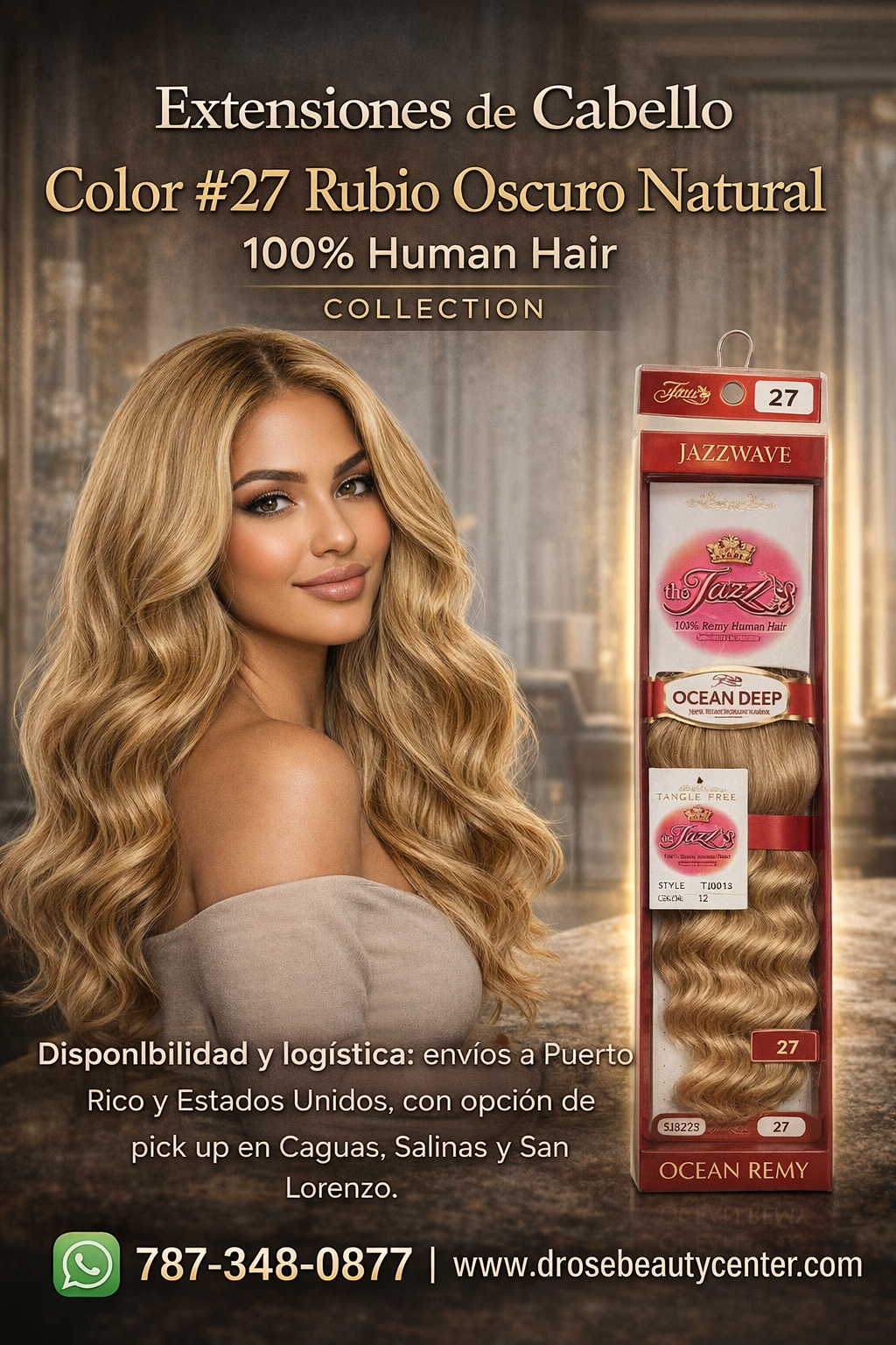 Extensiones Color #27 Rubio Miel Dorado 100% Human Hair – D' Rose ...