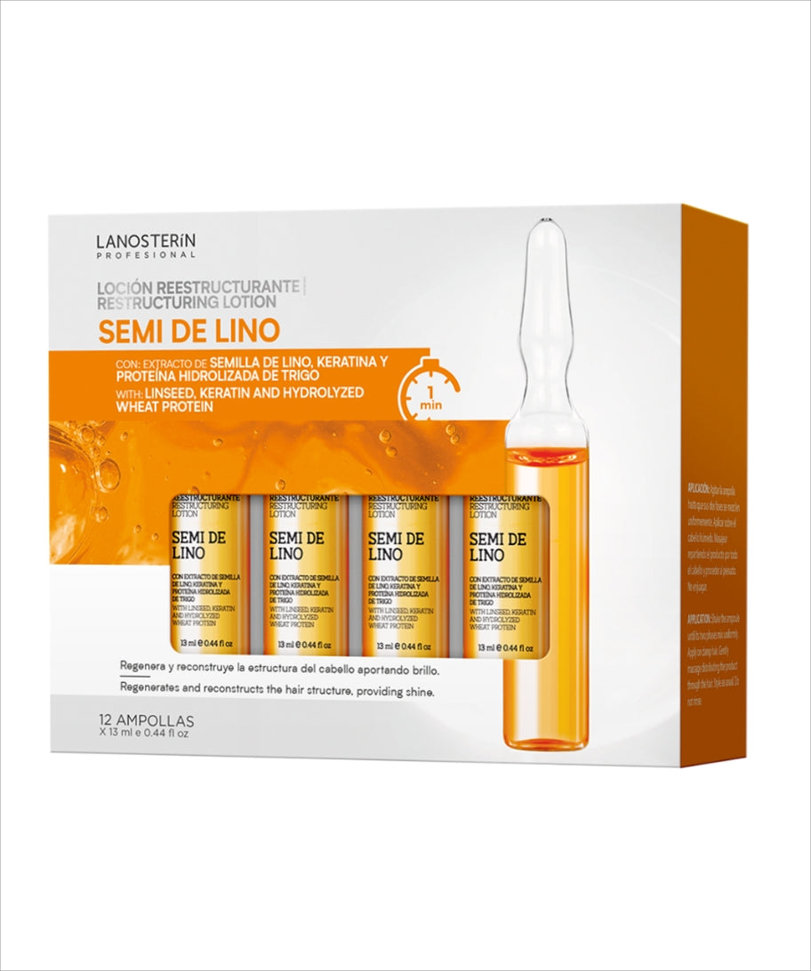 Lanosterín Profesional Ampolla Semi de Lino Loción Reestructurante 0.44 oz 0550012