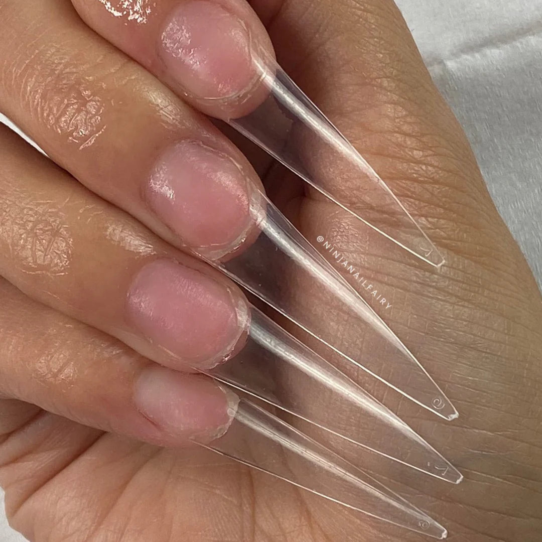 Beauty Style Gel Nail Tips Long Stiletto Clear 400pc 1030065