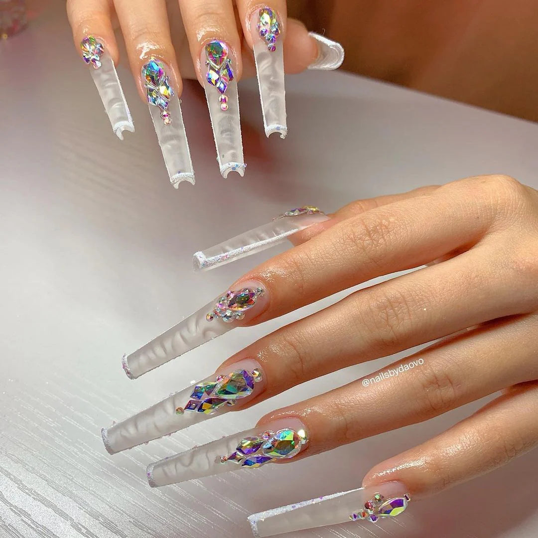 Beauty Style Gel Nail Tips Long Coffin Color Clear 400pc 1030069