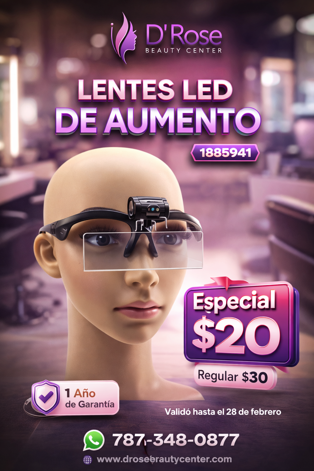 Beauty Style Lentes LED de Aumento Profesional para Pestañas – Modelo 1885941