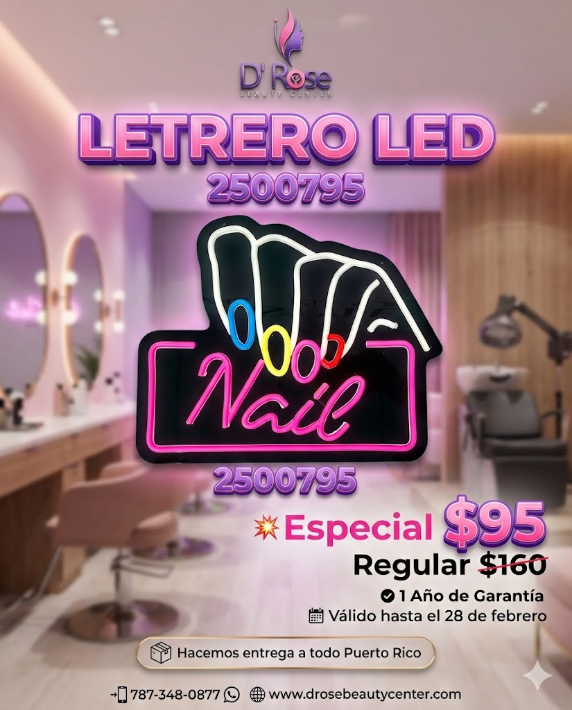 💅✨ Letrero LED Nails Profesional para Salones de Belleza – Modelo 2500795 | Iluminación Decorativa de Alto Impacto