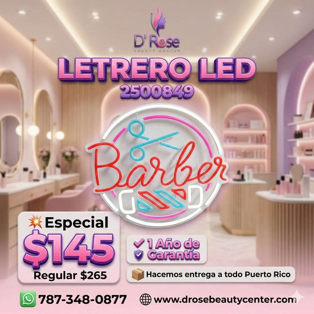 ✨ Letrero LED Barber Profesional Beauty Style – Decoración Iluminada para Barbería | Modelo 2500849