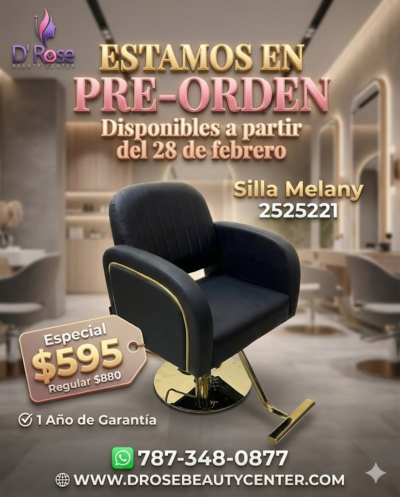Beauty Style – Silla de Estilo o Barbería Melany Profesional Negra | Modelo 2525221
