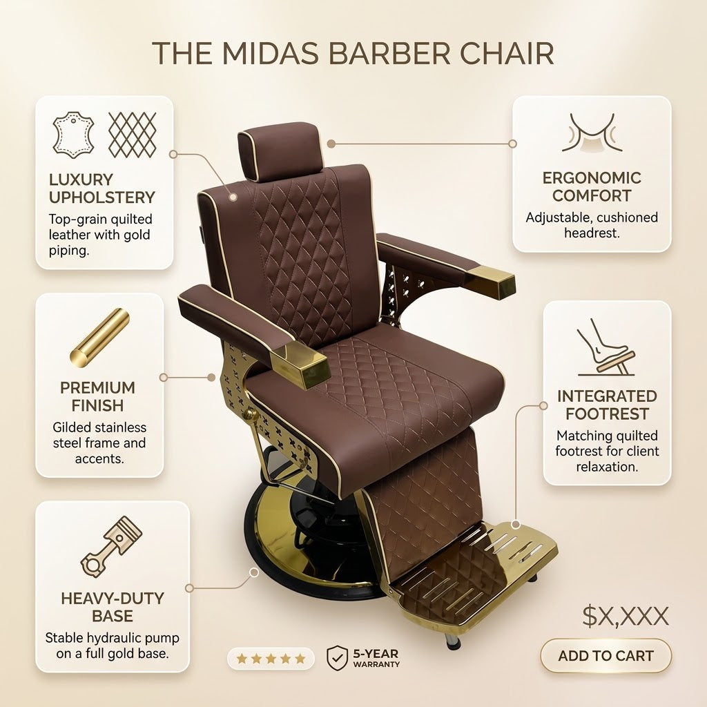 Beauty Style Silla Efraín Reclinable Marrón y Dorada – 2550392