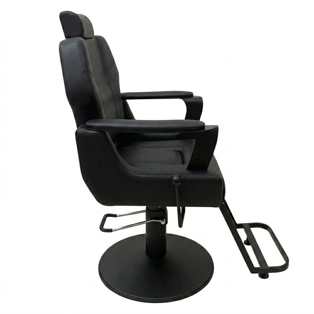 Beauty Style Silla de Barbería Misael Reclinable Profesional Negra 2550561