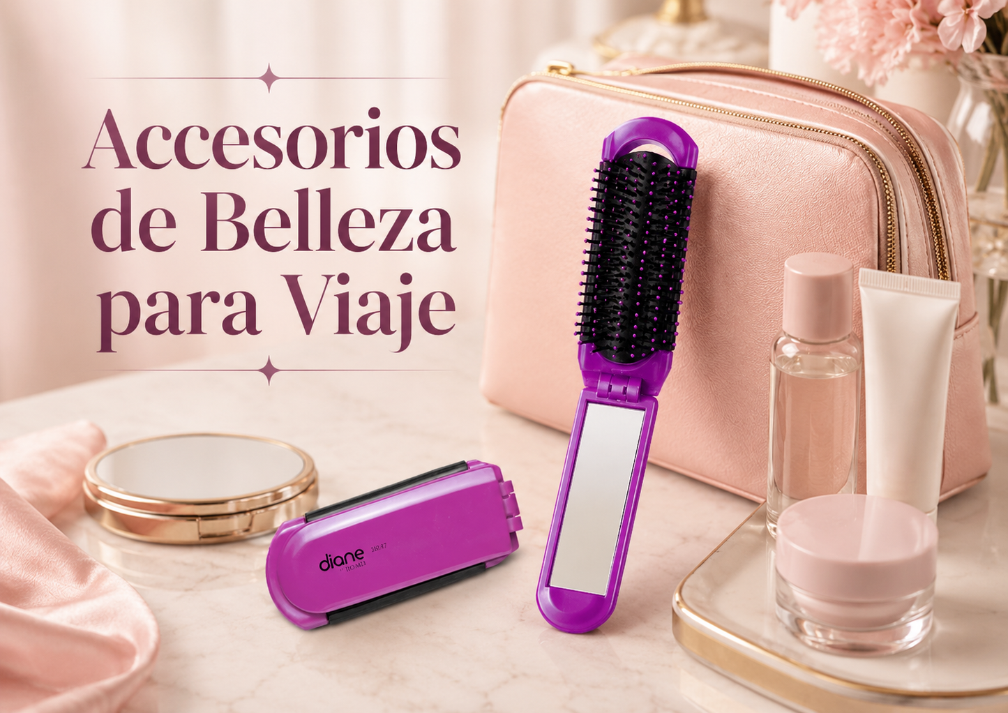 Diane Folding Travel Brush D8147 Cepillo Plegable de Viaje para Desenredar