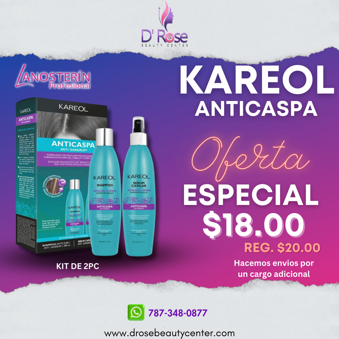 KAREOL ANTICASPA KIT 2PC SHAMPOO Y LEAVE IN DE 10.1OZ 389090300