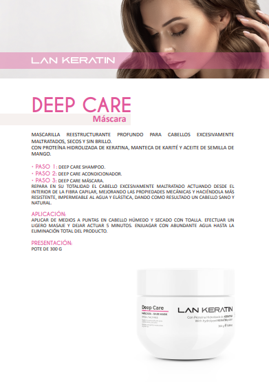 LAN Keratin Professional Deep Care Mascarilla 10.58 oz – Reparación Profunda con Queratina Hidrolizada