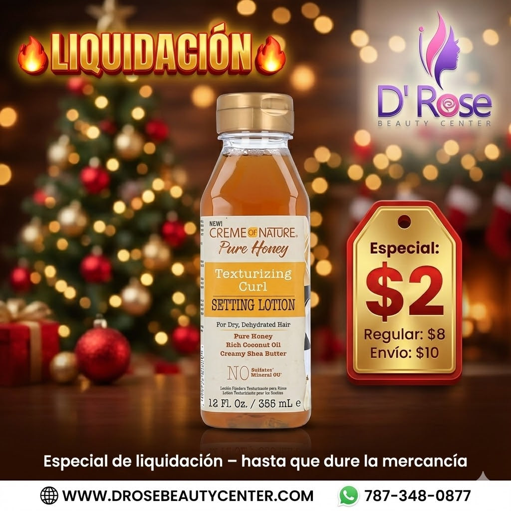 🍯✨ Creme of Nature Pure Honey Texturizing Curl Setting Lotion 12 oz – Rizos Definidos y Suaves ✨🍯