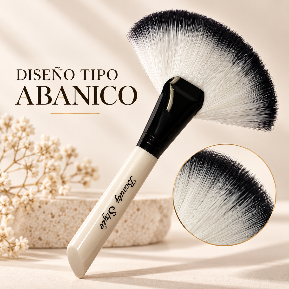 Beauty Style Brocha de Maquillaje Tipo Abanico 0156330