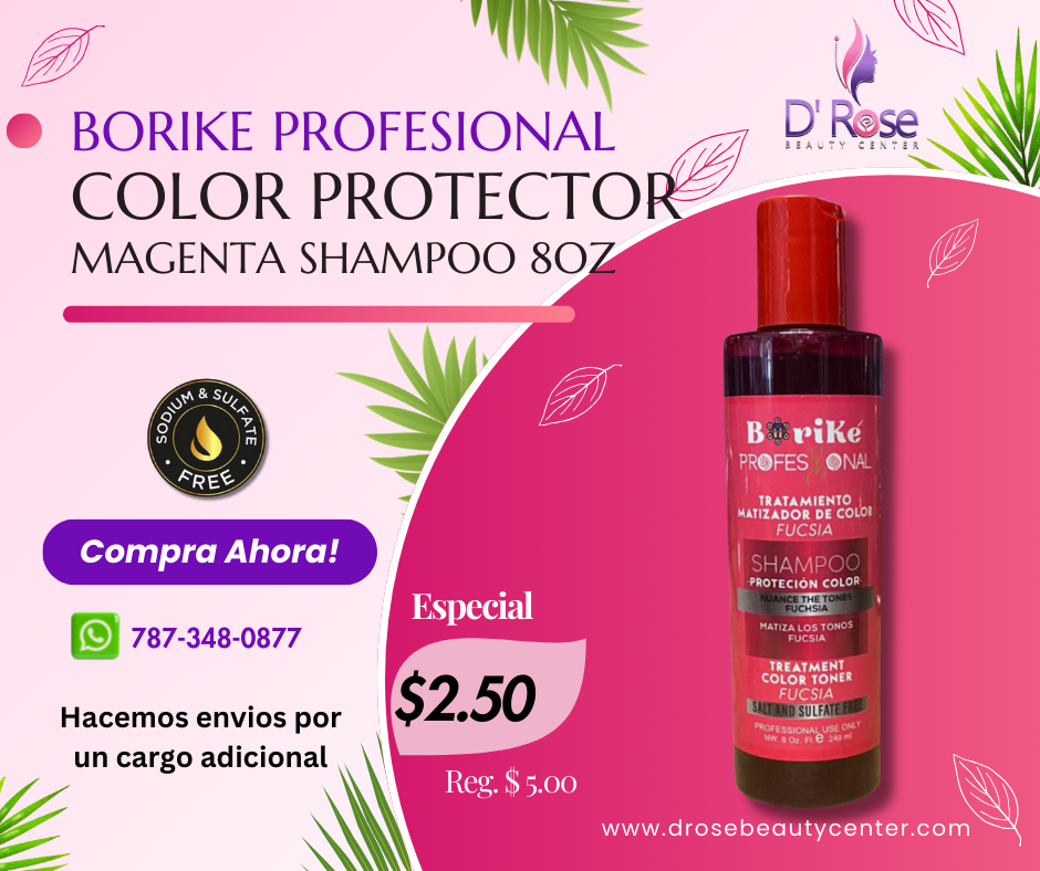 BORIKE PROFESSIONAL COLOR PROTECTOR MAGENTA SHAMPOO 8OZ 2PC BPCPMSH8