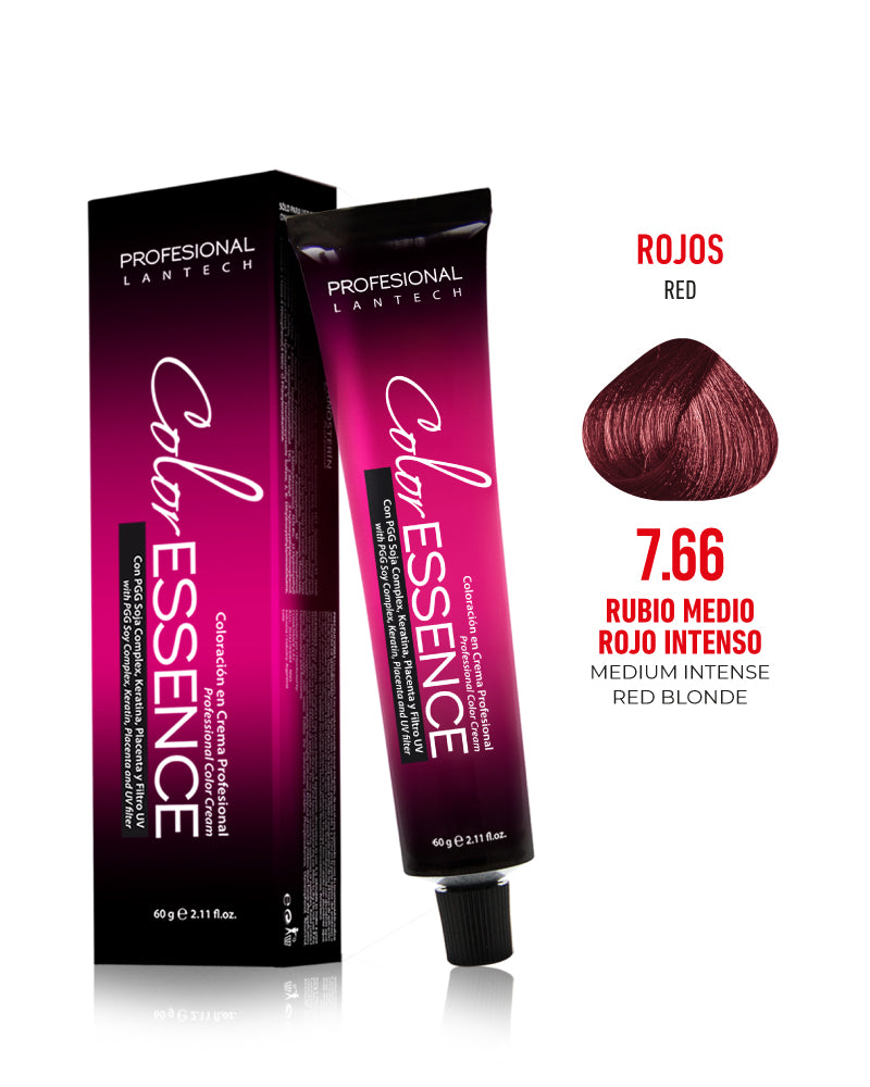 LANOSTERIN PROFESIONAL TINTE COLOR ESSENCE #7.66 RUBIO MEDIO ROJO INTENSO 2.11 OZ CEN1766