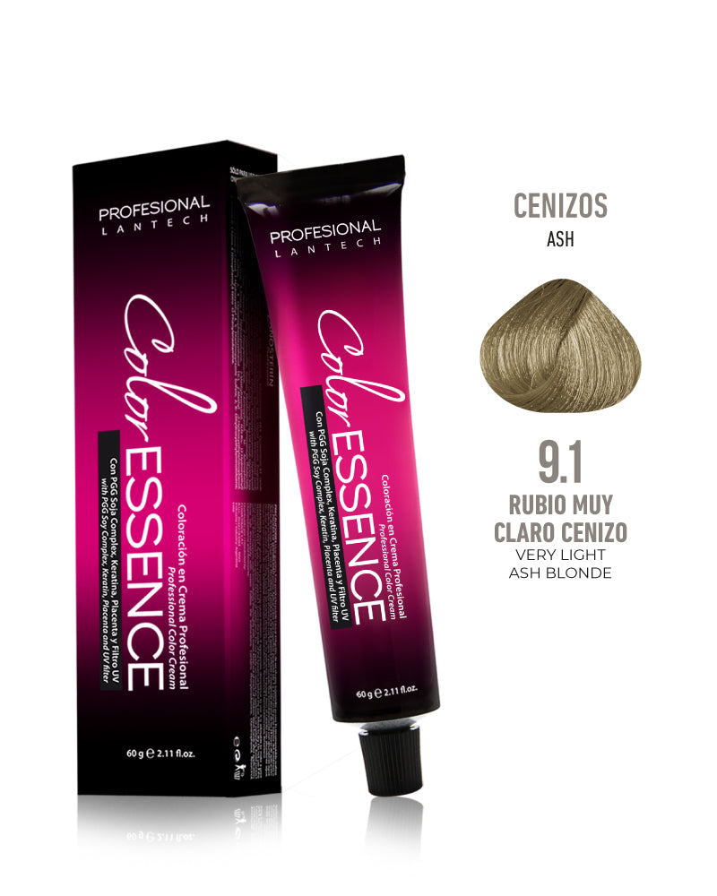 LANOSTERIN PROFESIONAL TINTE COLOR ESSENCE #9.1 RUBIO MUY CLARO CENIZO 2.11 OZ CEN191