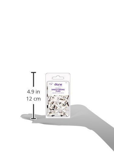 Diane 80-Pack 1¾” Single Prong Clips D15 – Clips Metálicos Profesionales para Rulos, Pin Curls y Secciones de Cabello