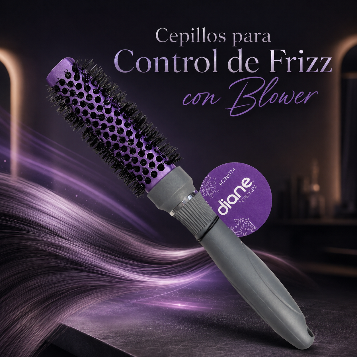 Diane Square Round Ceramic X Ionic Thermal Brush 1 ¾” DBB075 para Blowouts con Volumen, Menos Frizz y Más Brillo