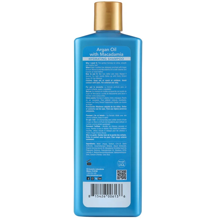 Every Strand Aceite de Argán con Champú Hidratante de Macadamia / 13.5oz (ESAMSH13)