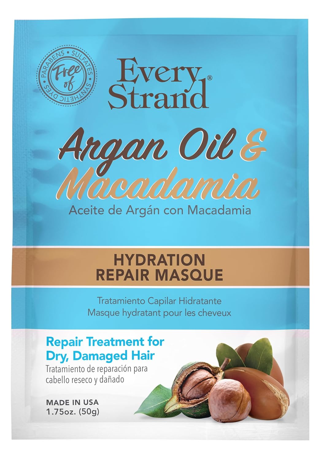 Every Strand Argan Oil & Macadamia Hydration Repair Masque 1.75oz (ESAOMHRM1)