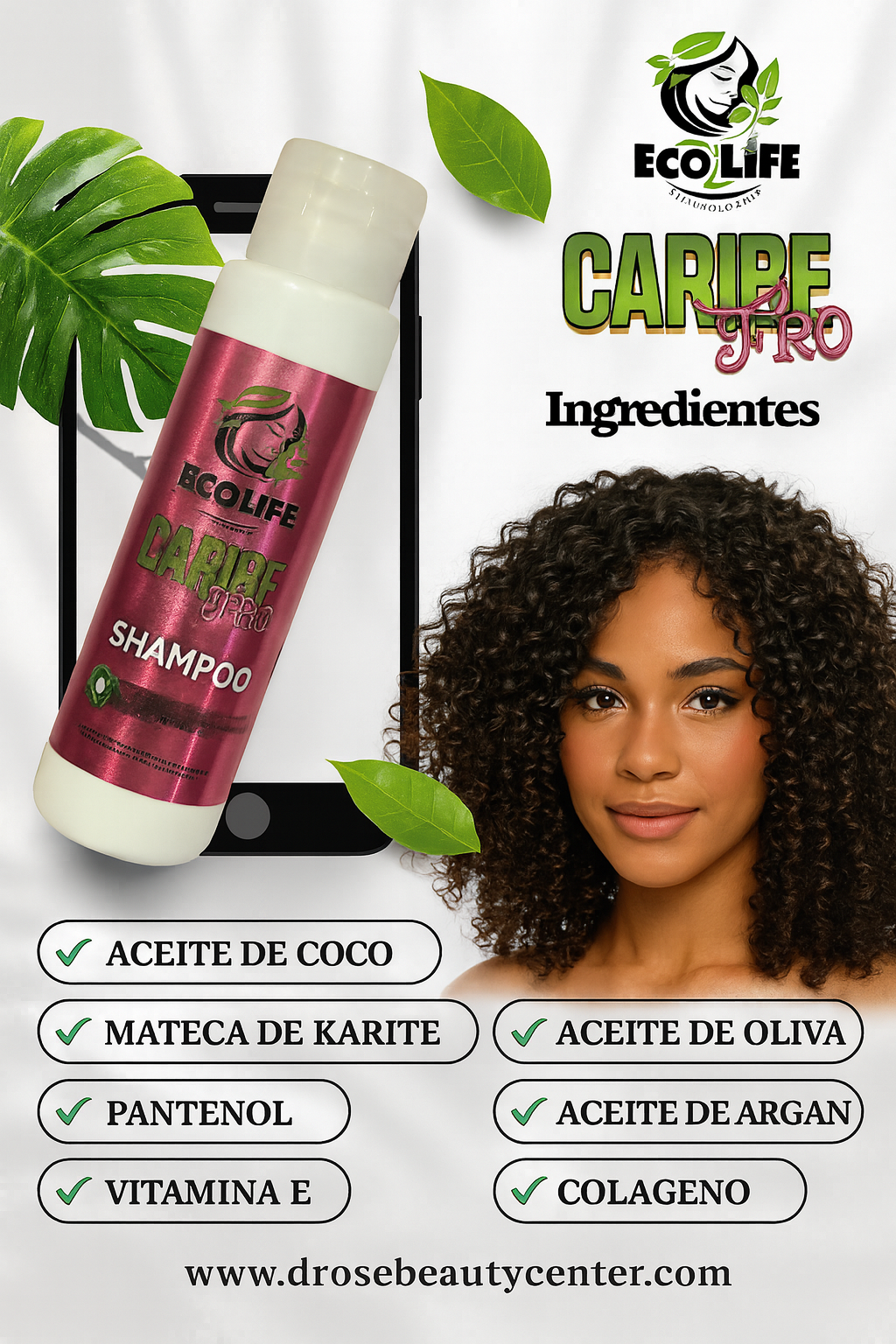 🧴 ECOLIFE TECHNOLOGIES – Caribe Fro Shampoo 16 oz (ETCFSH16)