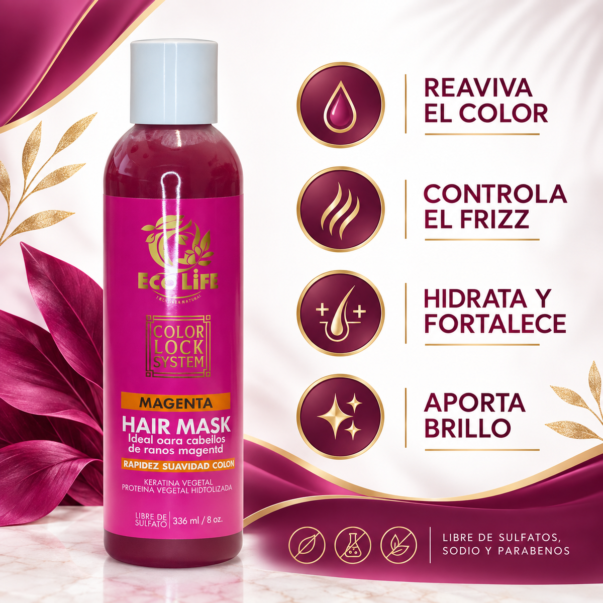 ECOLIFE Color Lock System Magenta Hair Mask 8 oz