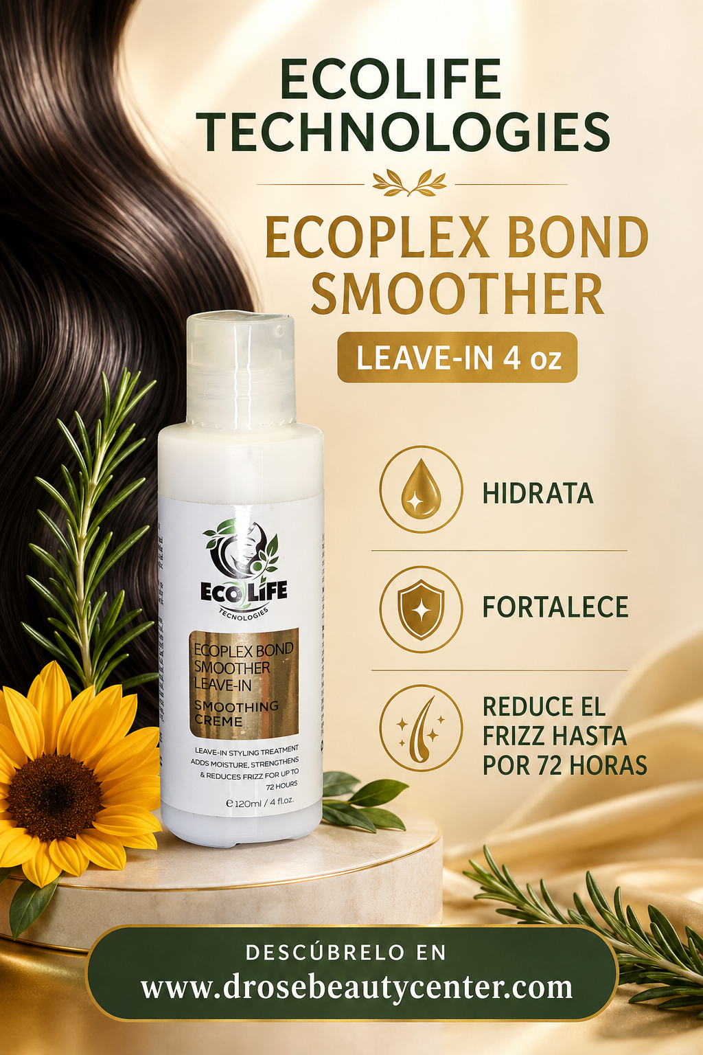 ✨ Ecolife ECOPLEX Bond Smoother Leave-In Anti-Frizz 4 oz