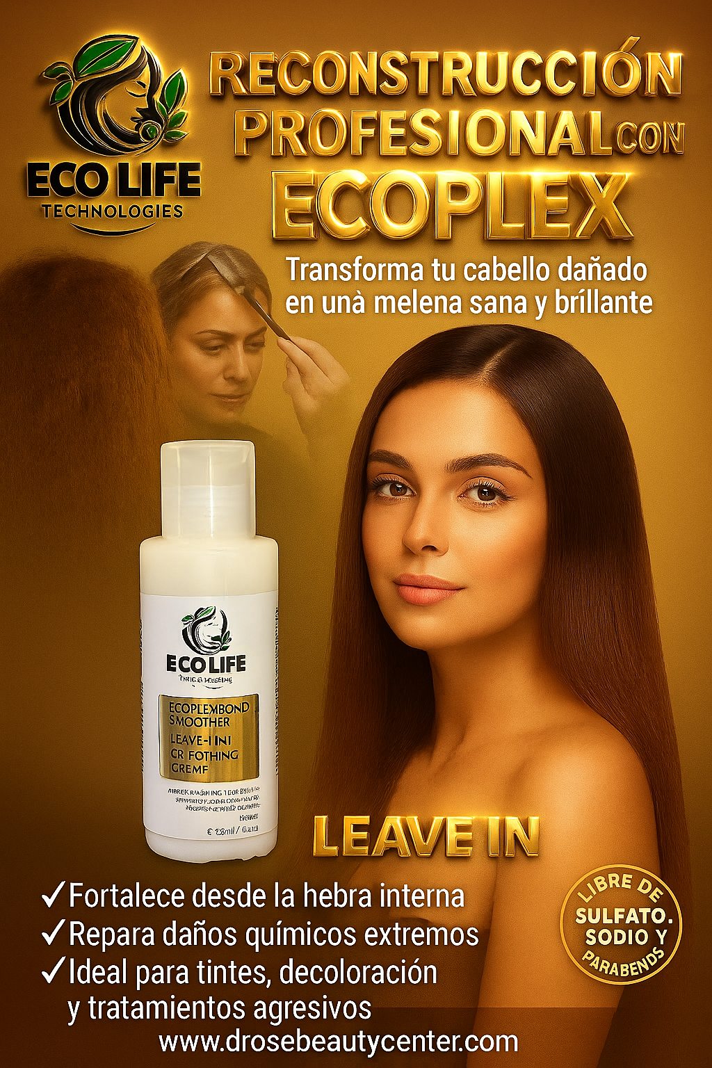 ✨ ECOPLEX Leave-In 4oz | Bond Smoother: Adiós Frizz hasta por 72 Horas