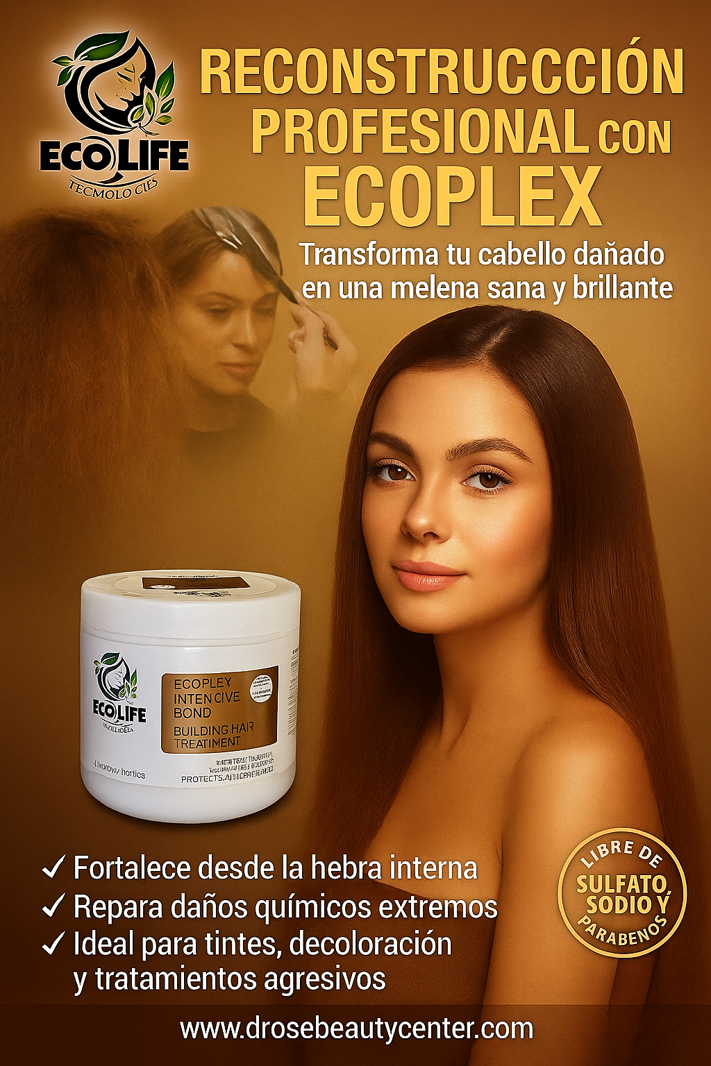 Ecolife Technologies - ECOPLEX Intensive Bond Mascarilla Reconstructora 16oz | Hidratación y Reparación Profunda