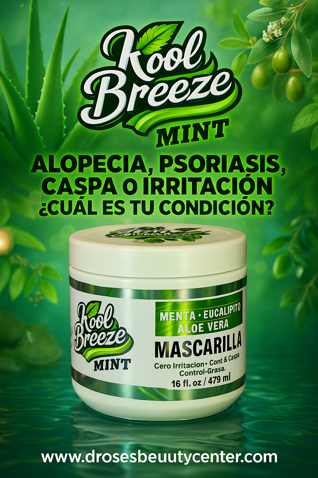 🌿 Mascarilla Capilar Kool Breeze Mint 16oz | ECOLIFE TECHNOLOGIES