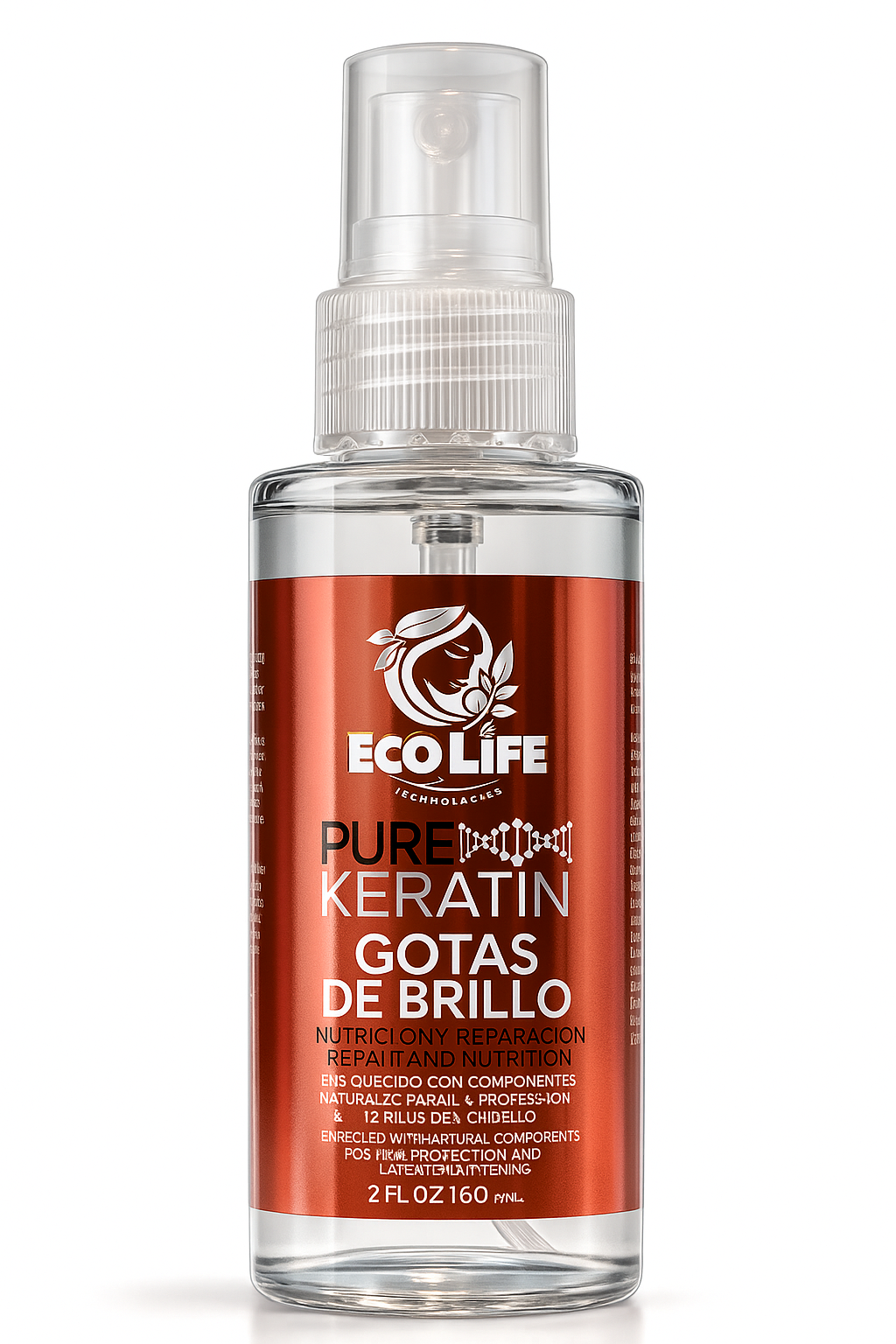 ✨ ECOLIFE TECHNOLOGIES – PURE KERATIN GOTAS DE BRILLO 2 OZ