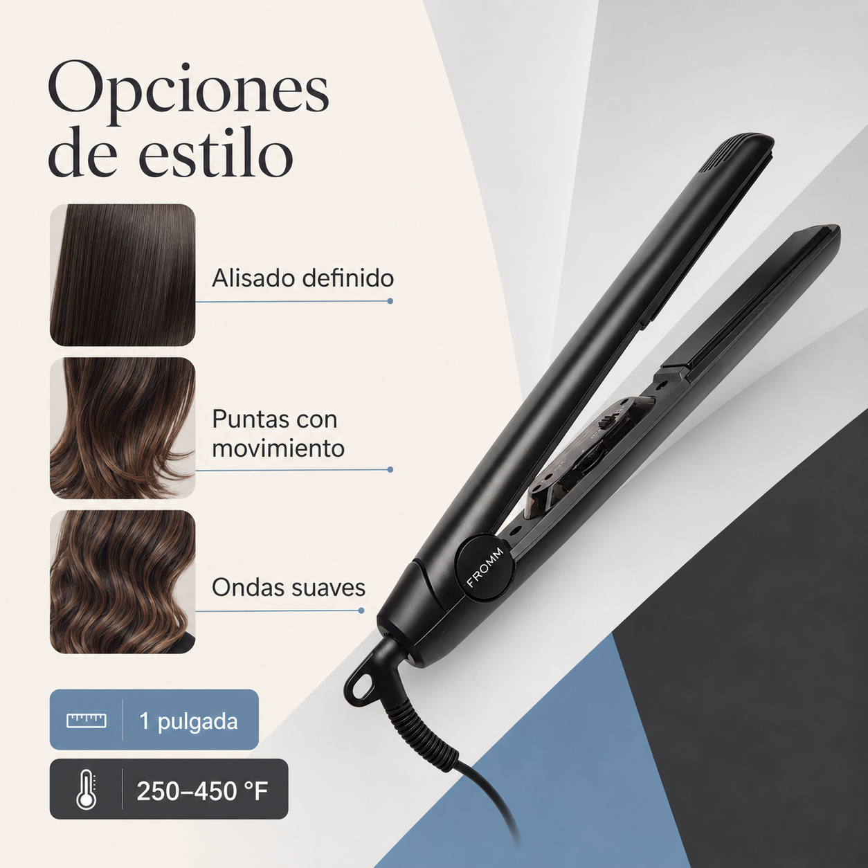 FROMM Elite Thermal Plancha Profesional de 1” Cerámica y Turmalina F8001