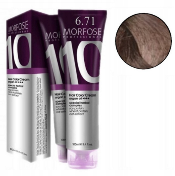 MORFOSE 10 HAIR COLOR CREAM 6.71 DARK ASH BROWN 3.38OZ M1035OZ671