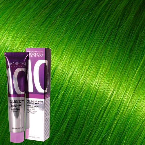 MORFOSE 10 HAIR COLOR CREAM VERDE 100ML | COLOR NATURAL, ATREVIDO Y NUTRITIVO