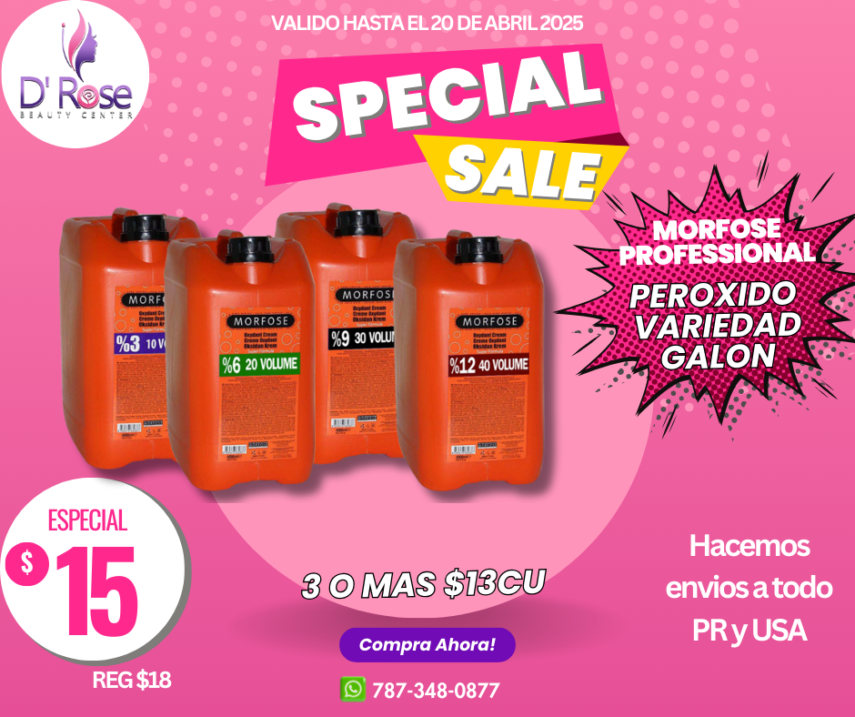 MORFOSE PROFESSIONAL PEROXIDO VOLUMEN 20 4,000ML MP204ML – D' Rose ...