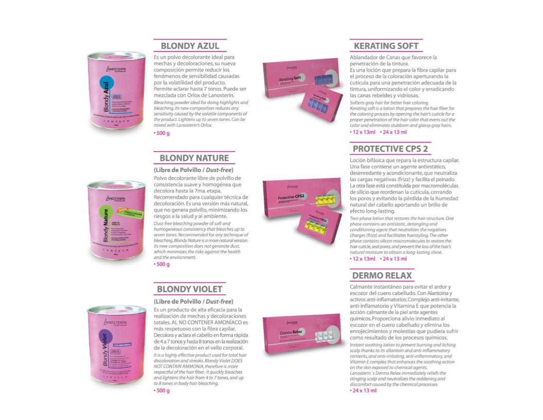 LANOSTERIN PROFESIONAL BLONDY DECOLORACION AZUL 4.23OZ 0330120