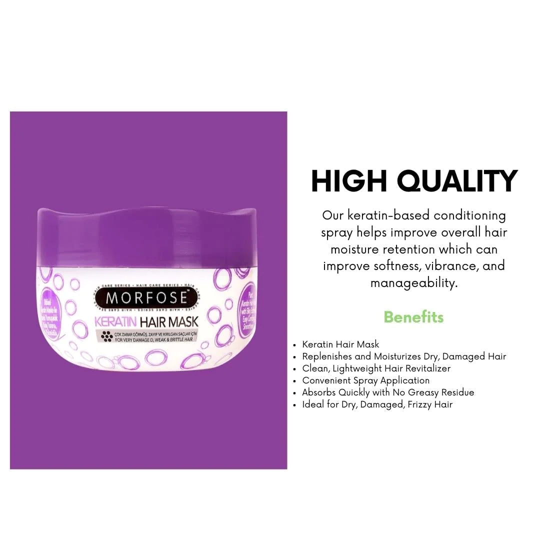 Morfose Professional Keratina Mascarilla 1.69oz – Reparación y Suavidad Profunda