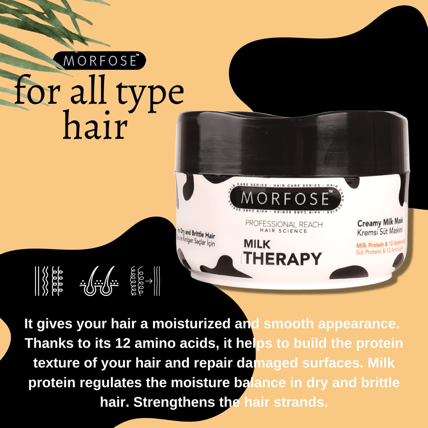 Morfose Professional Milk Therapy Mascarilla .8oz – Hidratación y Reparación Profunda
