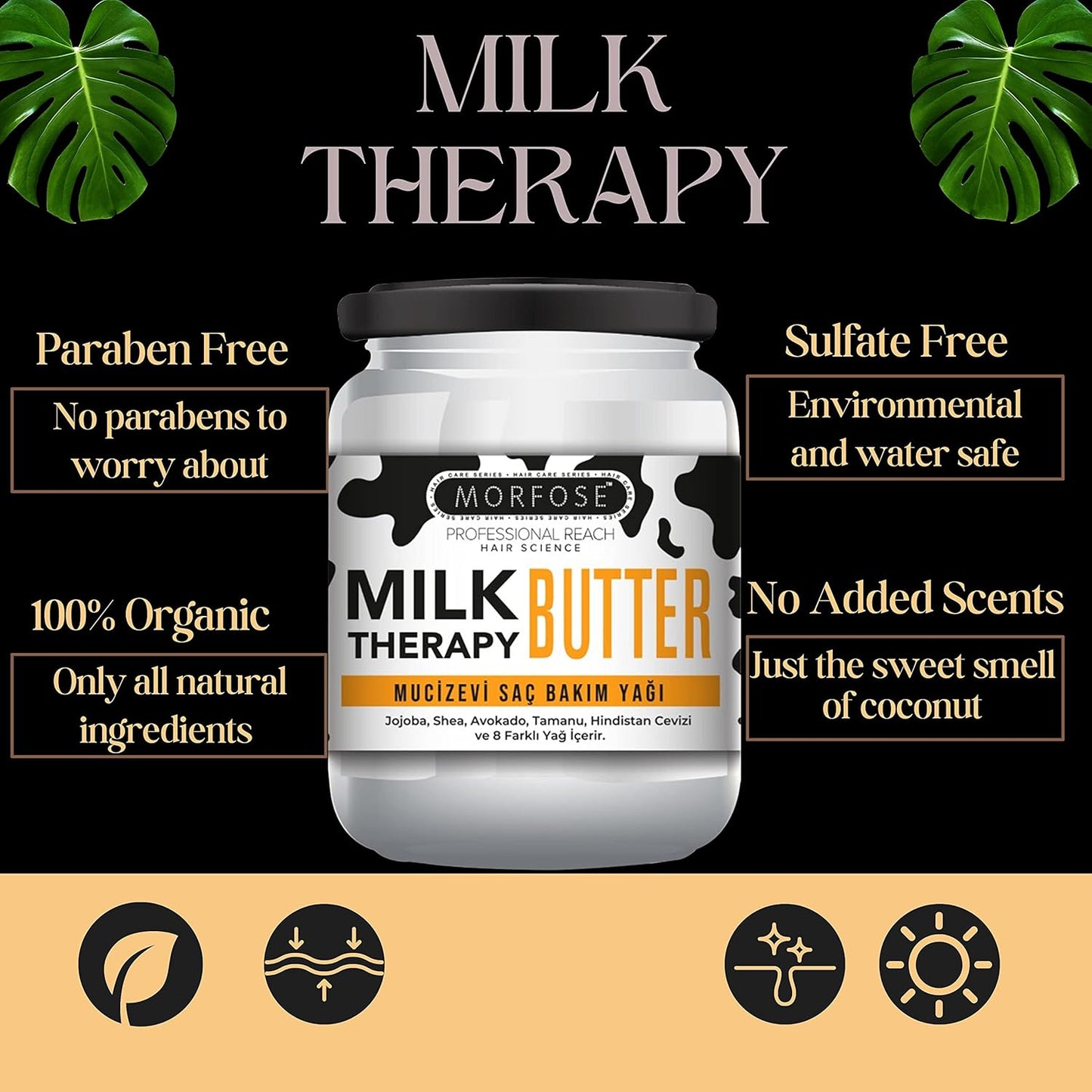 🌟 MORFOSE PROFESSIONAL MILK THERAPY MILK BUTTER TREATMENT 6.76OZ (MMTMB)