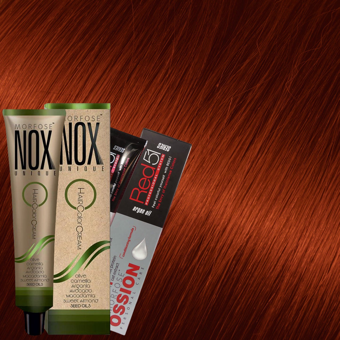 MORFOSE NOX 7.44 AUBURN INTENSE COPPER | Crema de Coloración Profesional 60ml
