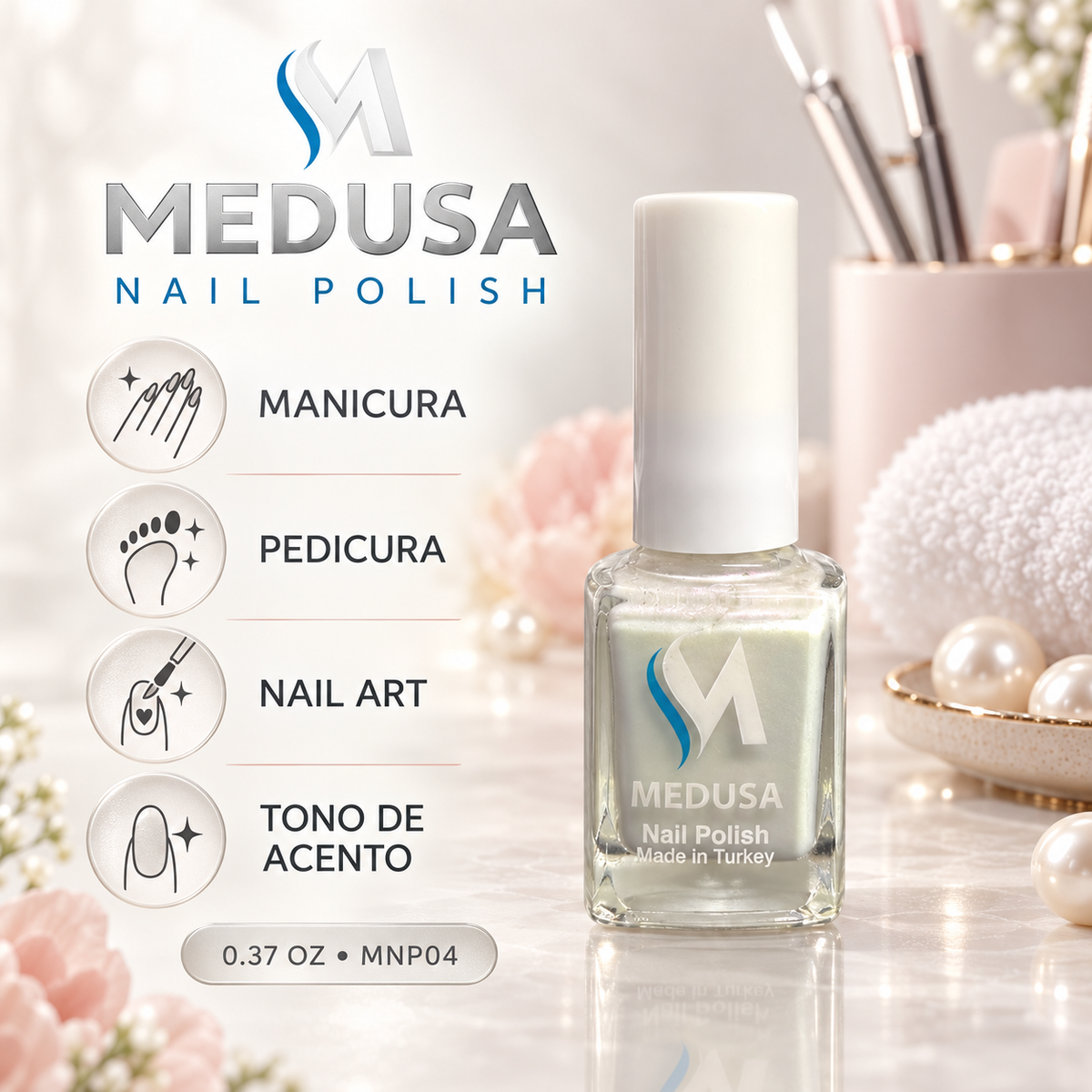 Medusa Esmalte de Uñas Perlado 0.37 oz MNP04