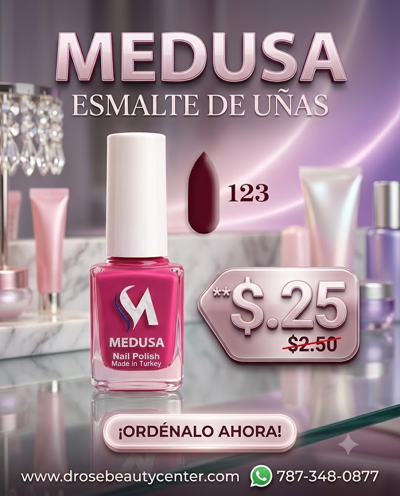 Medusa Nail Polish #123 Esmalte Borgoña Brillante para Uñas