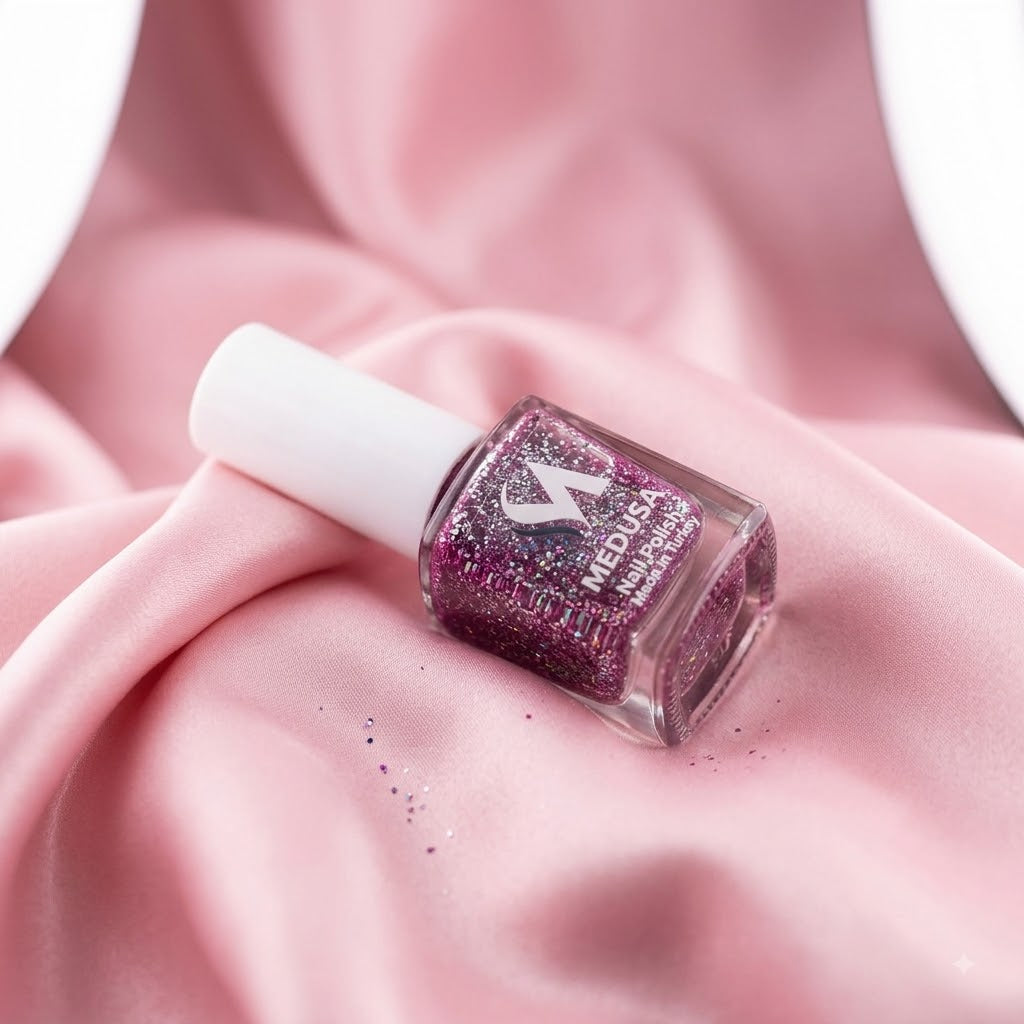 Medusa Nail Polish MNP131 – Esmalte Magenta con Glitter
