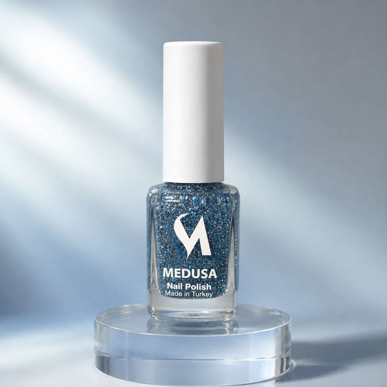 Medusa Esmalte con Glitter Azul y Plateado 0.37 oz – MNP135