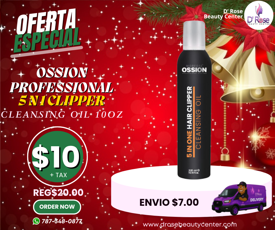 💈 Aceite Limpiador 5-en-1 OSSION (19.2oz) | Limpia, Desinfecta y Lubri ...