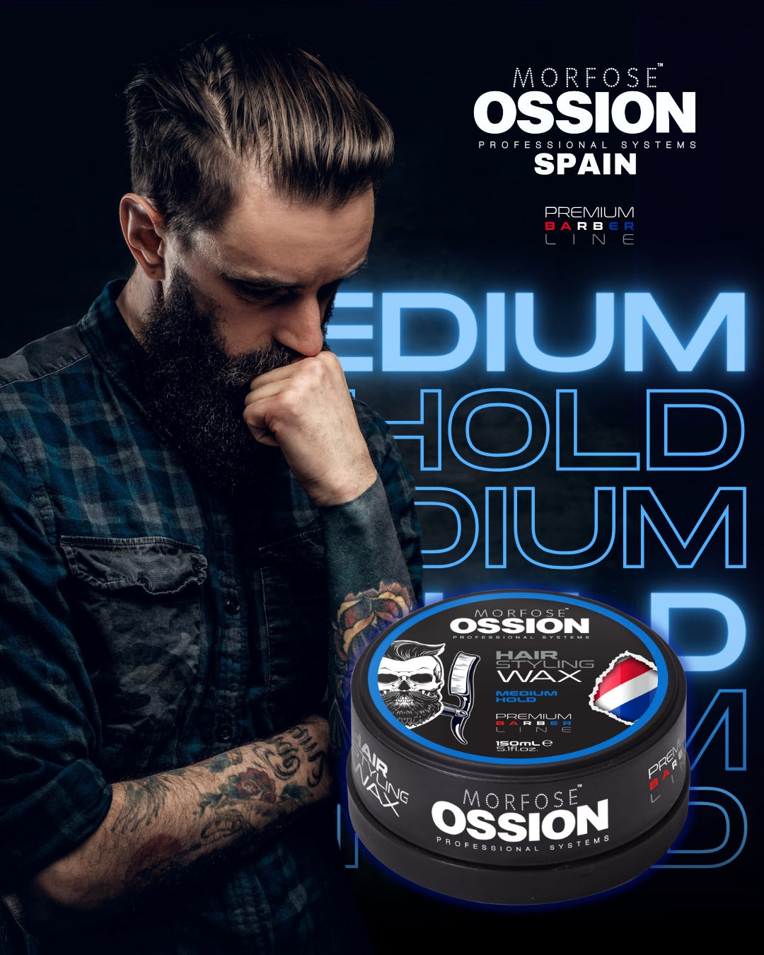 OSSION PROFESSIONAL HAIR STYLING WAX MEDIUM HOLD 5.1OZ OSS038