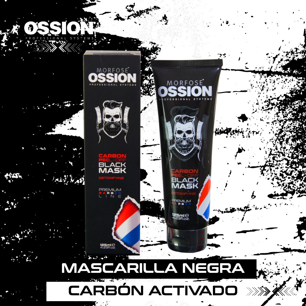OSSION™ CARBON PEEL-OFF BLACK MASK 125ML: Mascarilla Detoxificante Anti-Puntos Negros (OSS062)