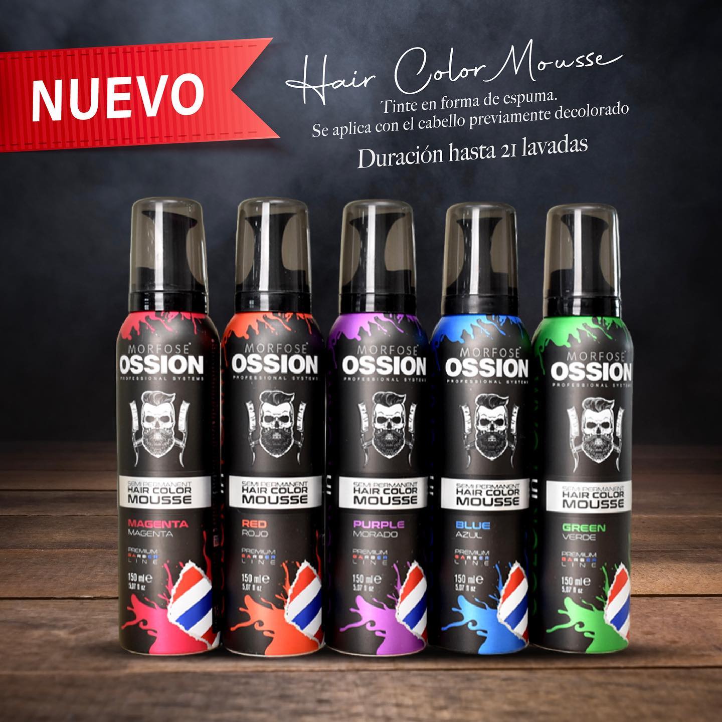 🌸 OSSION Color Mousse MAGENTA (5.07oz) | Tinte Semi-Permanente en Mousse Fucsia