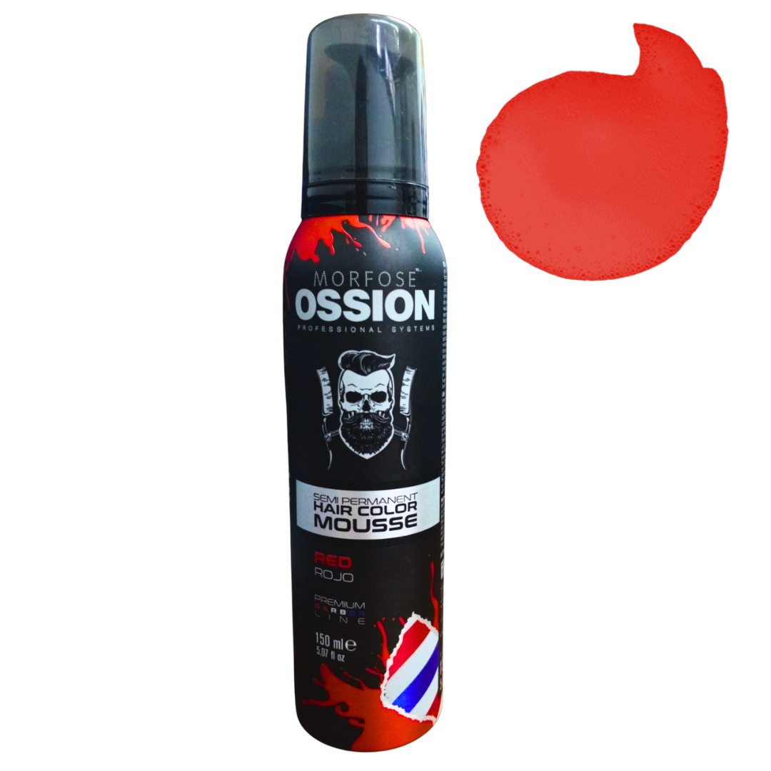 🔥 OSSION Color Mousse RED (5.07oz) | Tinte Semi-Permanente en Mousse Rojo Intenso