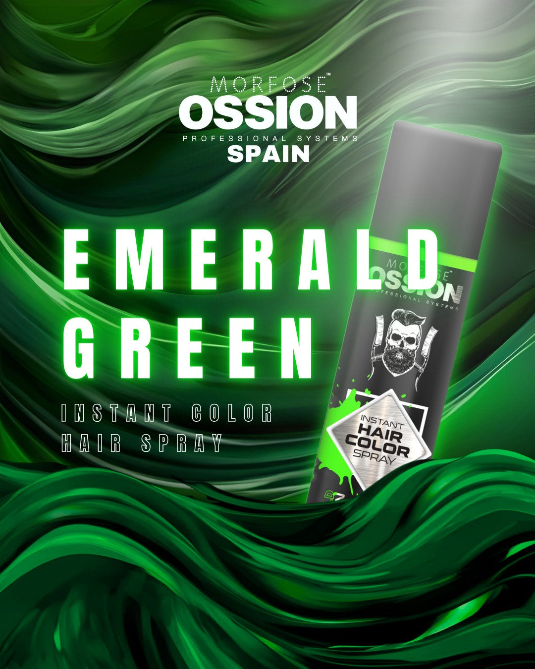 ❇️ OSSION Hair Color Spray GREEN (5.07oz) | Emerald Green: Color Fantasía en Segundos